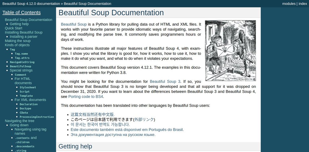 Beautiful Soup Docs