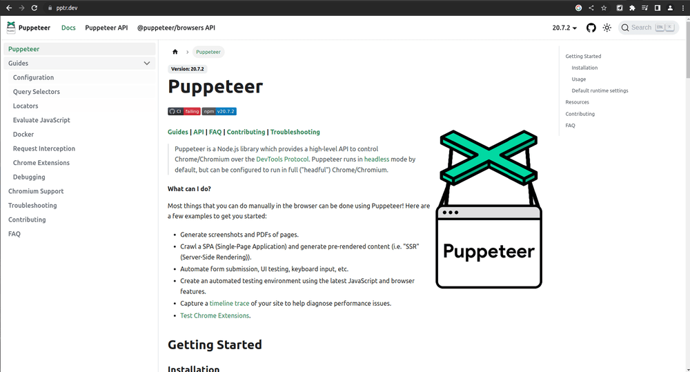 puppeteer website