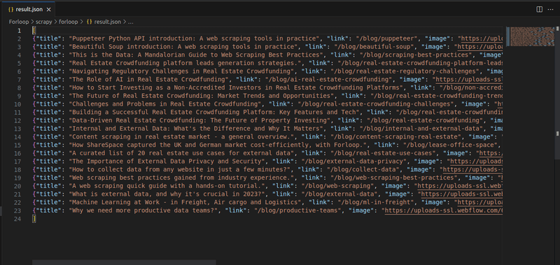 scrapy forloop.ai